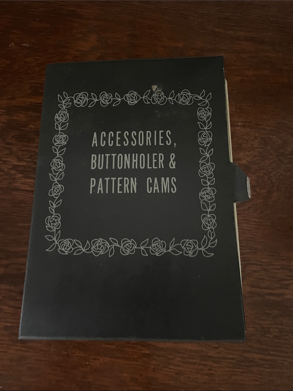 Sears Black Accessories, Buttonholer & Pattern Cams Case with accessories